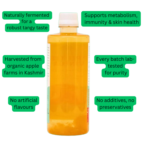 Kashmiri Apple Cider Vinegar - Unfiltered with Mother - Pure Apple Essence - 500ml bottle